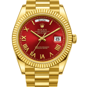 Rolex Oyster Perpetual Day-Date Gold Watch (Red Dial)