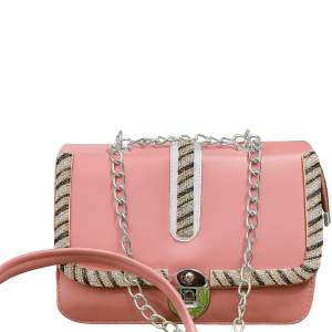 Blush Pink Glam Chain Shoulder Bag