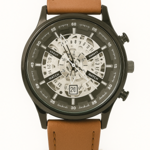 Sporty Quartz Skeleton Dial Men's Watch